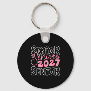 Llavero clase de 2027 senior coqueta lazo rosa