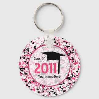 Llavero Clase De Graduación De 2011 - Placa Rosa Y Negra