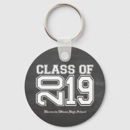 Llavero Clase de Graduación de Varsidad en Chalkboard 2019