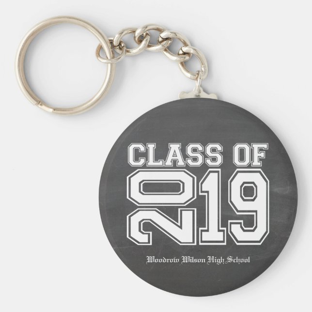 Llavero Clase de Graduación de Varsidad en Chalkboard 2019 (Frente)