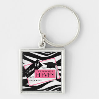 Llavero Clase de Graudation de 2011 - estampado de zebra y