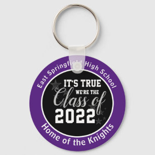 Llavero Clase de instituto morado personalizada de 2022