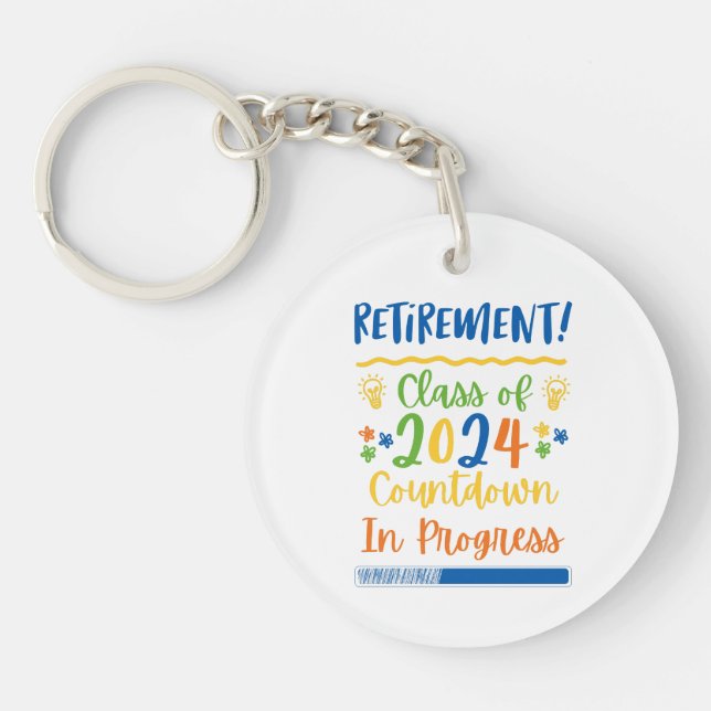 Llavero Clase De Jubilación De La Cuenta Regresiva De 2024 (Frente)
