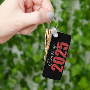 Llavero Clase de Purpurina rojo de 2025