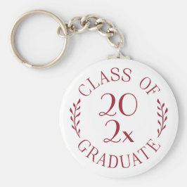 Llavero Clase de tipografía borgoñona de 2025 Blanco