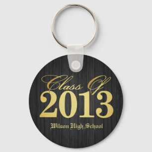 Llavero Clase elegante del negro y del oro de 2013