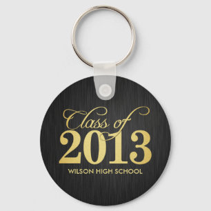 Llavero Clase elegante del negro y del oro de 2013