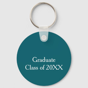 Llavero Clase graduada de 20XX turquesa felicitaciones nom