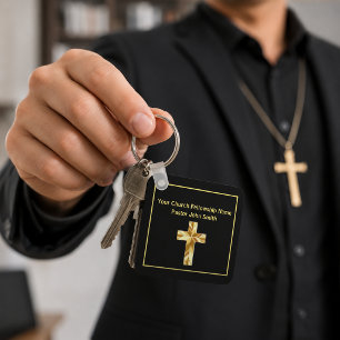 Llavero Clase Pastoral de Iglesia Cruz Negra Negocios