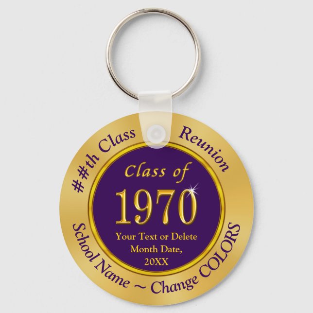 Llavero Clase personalizada de 1970 Souvenirs Class Reunio (Anverso)