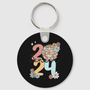 Llavero Clase Retro Senior 2024 Disco Ball De Graduado 202