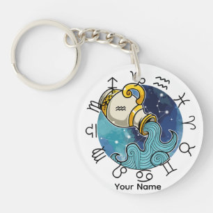 Llavero Clásica acrílica Aquarius y Gemini