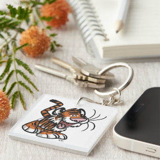 Llavero Clásica acrílica del tigre pequeño Personalizado
