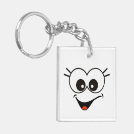 Llavero Clásica acrílica divertida, carita sonriente