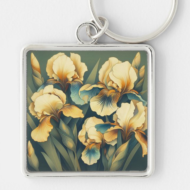 Llavero Clásica Art Deco Golden Iris (Frente)