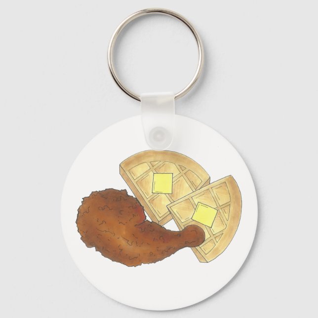 Llavero Clásica comida del Alma frita pollo frito y Waffle (Anverso)