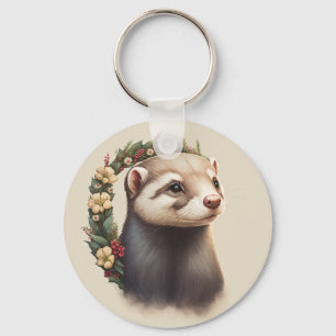 Llavero Clásica Cute Festive Ferret