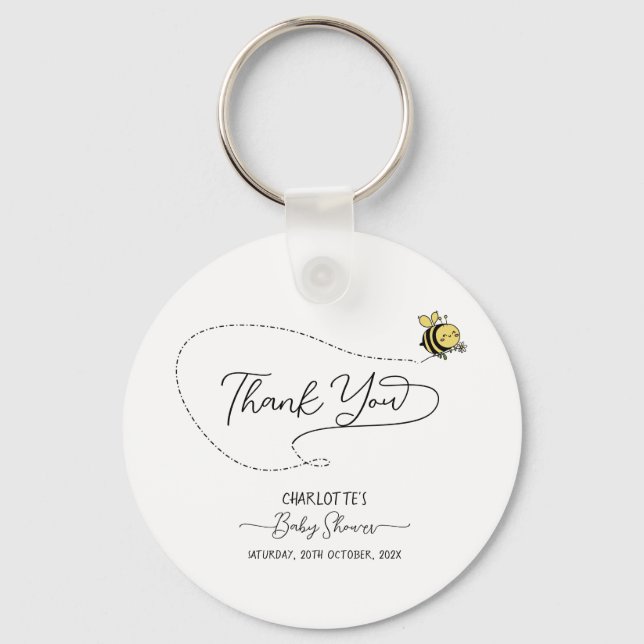 Llavero Clásica Cute Little Bee Baby Shower (Anverso)