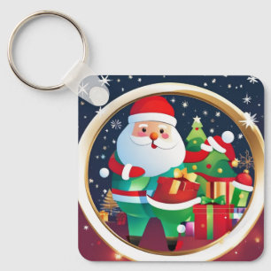 Llavero "Clásica Cute Merry Christmas - Fiesta festiva A