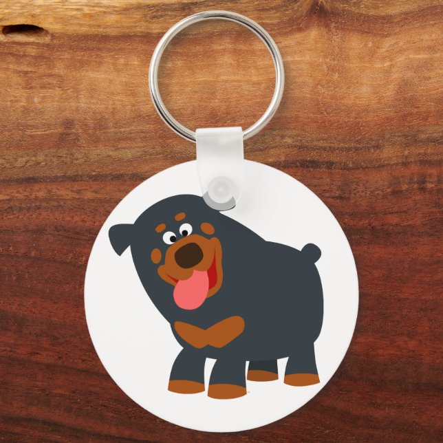 Llavero Clásica de Rottweiler Personalizado Cute Reactiva (Anverso)
