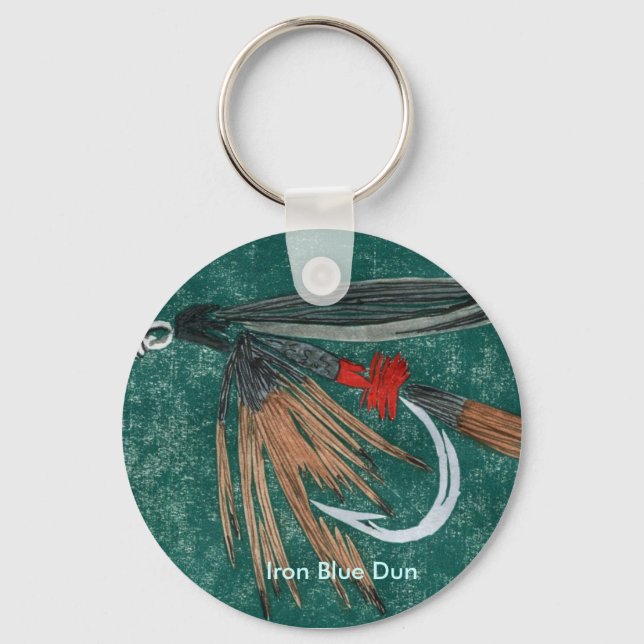 Llavero Clásica Keychain de la mosca de la trucha "Hierro  (Anverso)