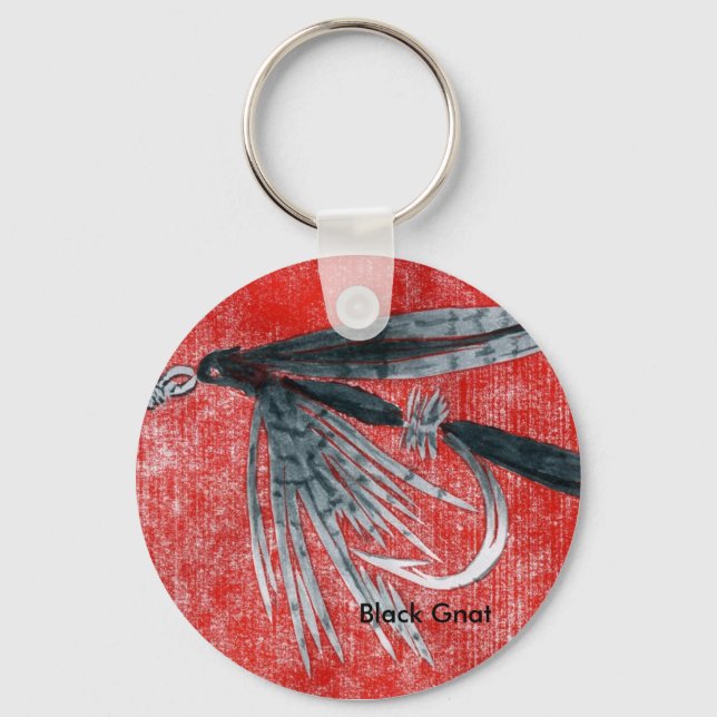 Llavero Clásica Keychain de la mosca de la trucha negra (Anverso)