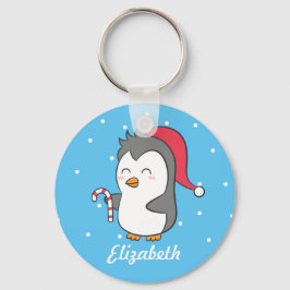 Llavero Clásica para niños de caña de pingüino Navidad