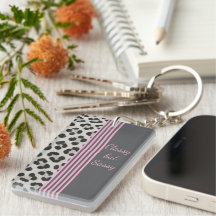 Clásica pero Sassy Leopard Print Keychain