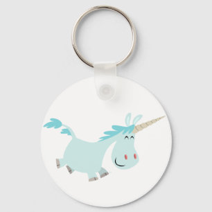 Llavero Clásica Unicorn de Cute Blue Personalizado