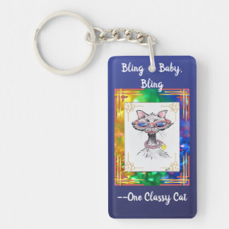 Llavero Clásico Cat Funny Bling Cat Keychain
