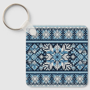 Llavero Clásico copo de nieve invernal fair isle/juego de
