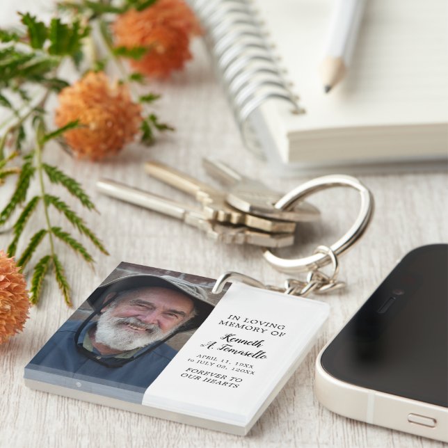 Llavero Clásico de Fotos Memorial En Memoria de un Ser Que (Frente Derecha)