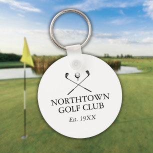 Llavero Clásico de nombre de club de golf personalizado