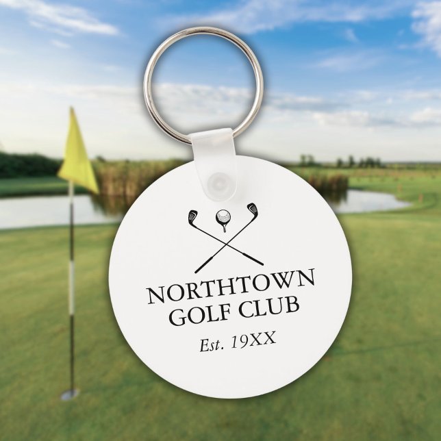 Llavero Clásico de nombre de club de golf personalizado (Personalized Golf Club Name Classic Keychain)