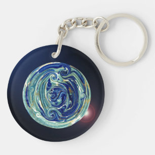 Llavero Clásico del planeta Tierra abstracto