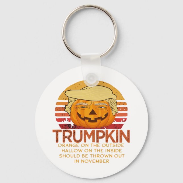 Llavero Clásico divertido de Trumpkin Halloween - Calabaza (Anverso)