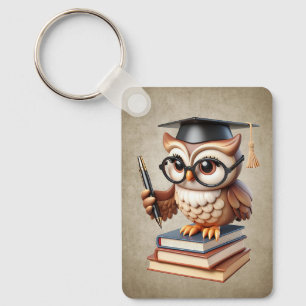 Llavero Clásico erudito lindo búho Keychain