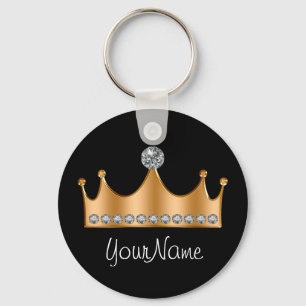 Llavero Clásico Glitzy Bling Princess Crown Keychain