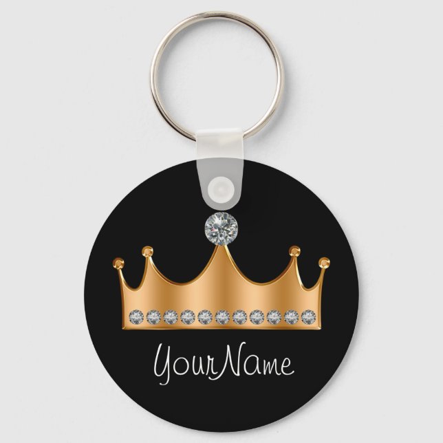 Llavero Clásico Glitzy Bling Princess Crown Keychain (Anverso)