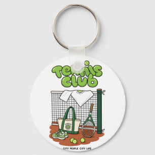 Llavero Clásico Gráfico Deportivo Club de Tenis – Verde Te