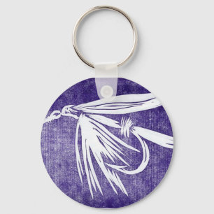 Llavero Clásico Keychain de la mosca de la trucha "Morado