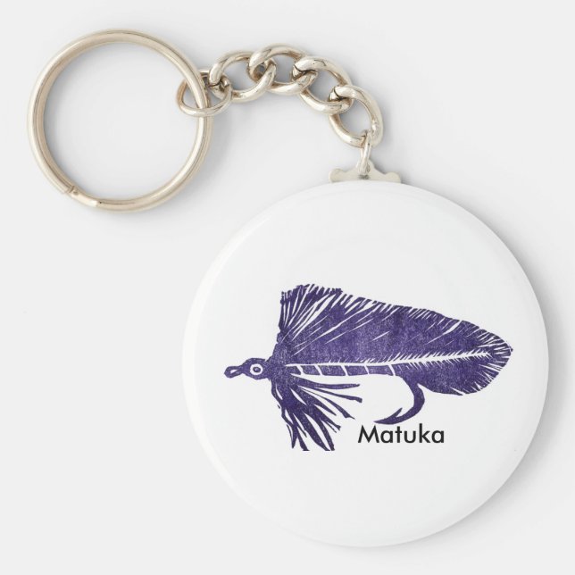 Llavero Clásico Keychain de la mosca de la trucha Purple M (Frente)