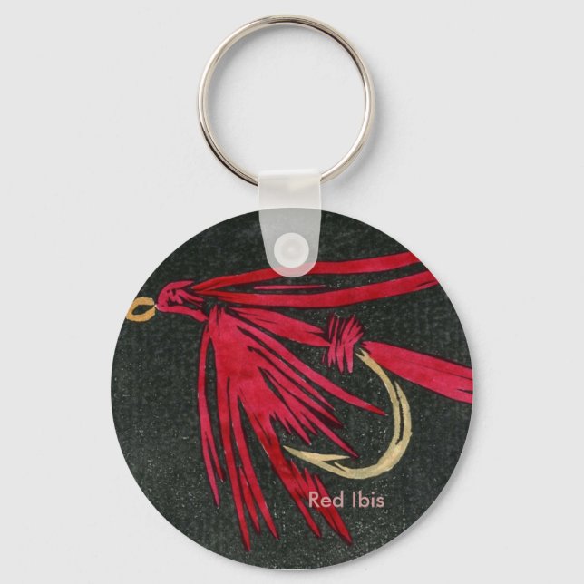 Llavero Clásico Keychain de la mosca de la trucha "Red Ibi (Anverso)