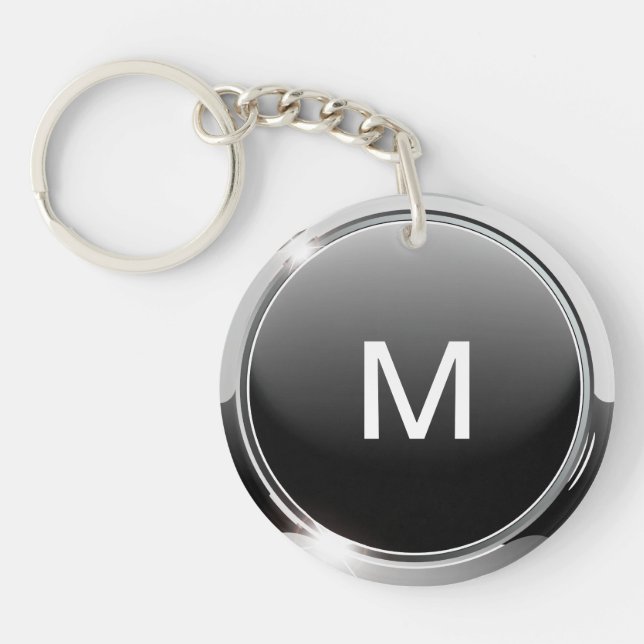 Llavero Clásico Keychain de monograma masculino (Frente)