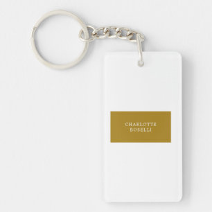 Llavero Clásico Minimalista Color Oro Profesional