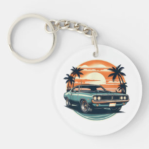 Llavero Clásico Muscularmente Car Retro Estilo Vintage