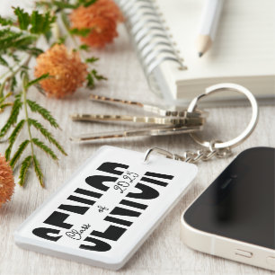 Llavero Clásico negro personalizado para Senior