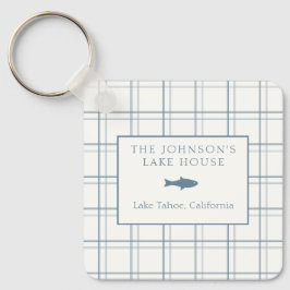 Llavero Clásico nombre familiar Plaid Lake House Dusty Blu