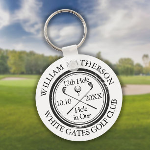 Llavero Clásico Personalizado Golf Hoyo en Uno