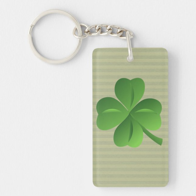 Llavero Clásico Trendy Irish Lucky Shamrock (Frente)